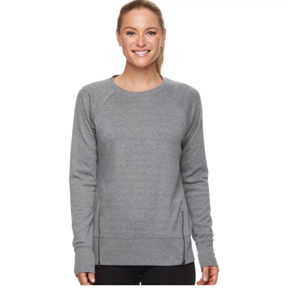GAIAM Women's Heather Gray Crew Neck Sweater Sz Medium